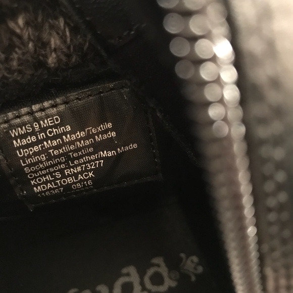 Mudd Womens sz9M Lace-up Knit Ankle Cuff Boots-Blk - Picture 8 of 8